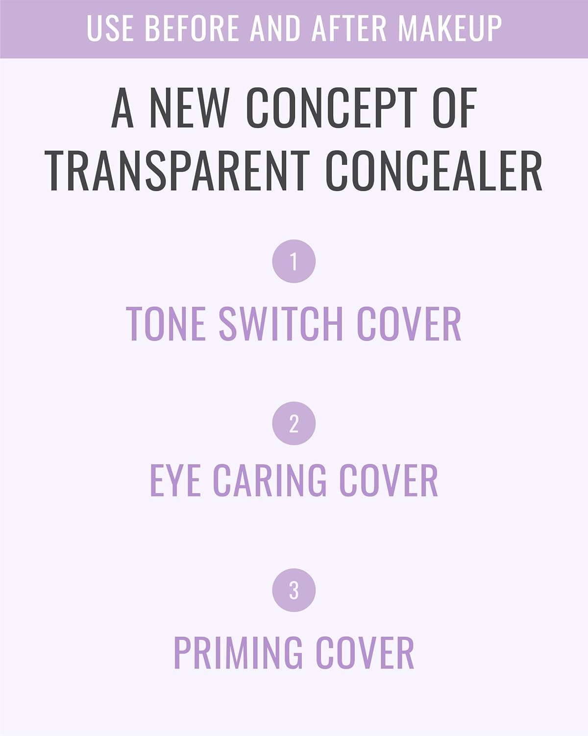 VDL Expert Color Under-Eye Primer (Purple, 0.19 oz) - Color-Correcting Concealer for Dark Circles, Uneven Skin Tone. Hydrating, Smooth. Korean Makeup.
