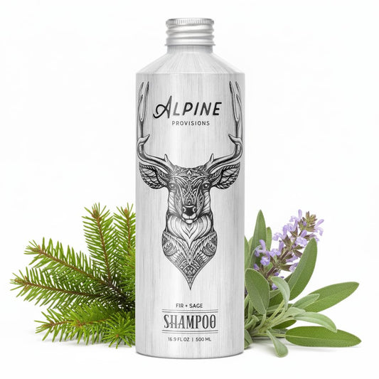 Alpine Provisions Fir & Sage Shampoo - Naturally Repair, Cleanse, and Hydration with Essential Oils, Jojoba, Aloe Vera - Vegan, Sulfate - Plant-Based Hair Care for Healthier, Softer Hair - 16.9 FL Oz