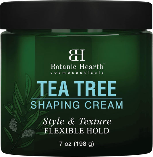 Botanic Hearth Tea Tree Shaping Cream, Hair Styling Cream With Collagen & Biotin | Style & Texture, Strong & Flexible Hold, For All Hair Types | Men And Women | Made In Usa | 7 Oz
