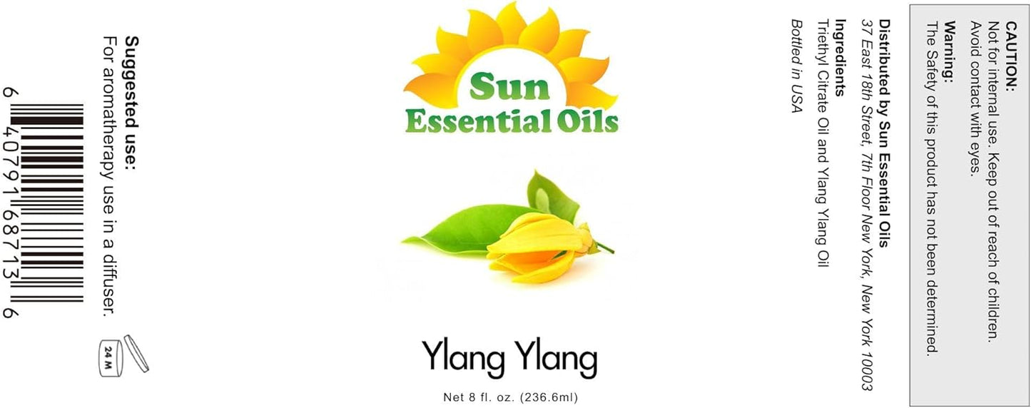Sun Essential Oils 8 oz Ylang Ylang Essential Oil - Aromatherapy Oil