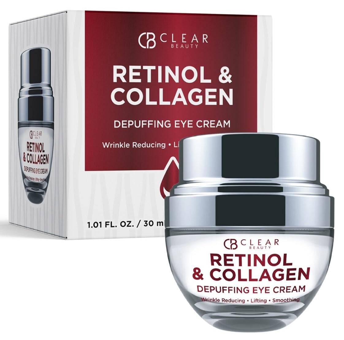 Retinol & Collagen Eye Cream - For Dark Circles and Puffiness, Moisturizing & Anti-Aging Under Eye Cream - Cruelty Free Korean Skin Care For All Skin Types - 1.01 OZ