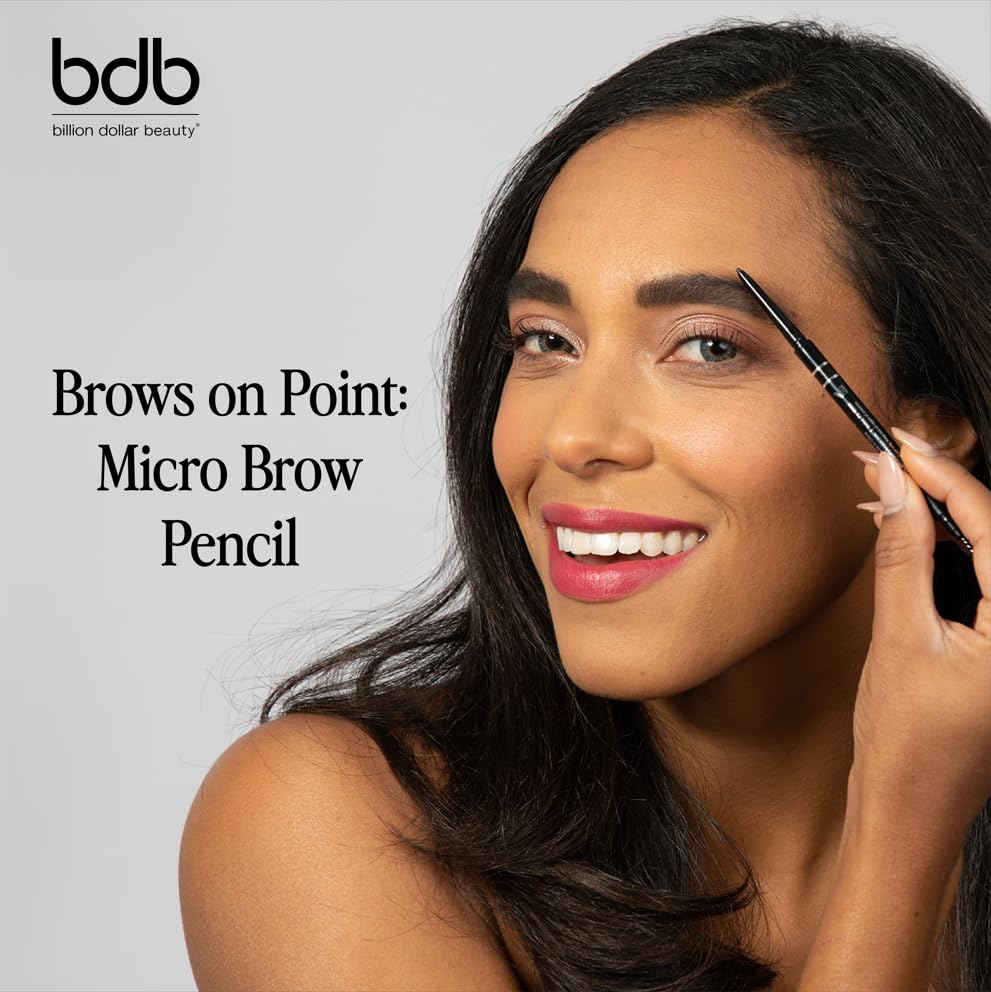 bdb Brows on Point Micro Brow Pencil - Precision Tip & Spoolie, Waterproof, Define, Shape & Fill Brows, Blonde, 2-Pack
