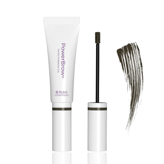 PowerBrow+ Tinted Eyebrow Gel For Older Women - Defines, Fills, Thickens Brows - 2-in-1 Formula - Natural Color, Quick Fixing, Long-Lasting - Hypoallergenic Dark Brown (Espresso)