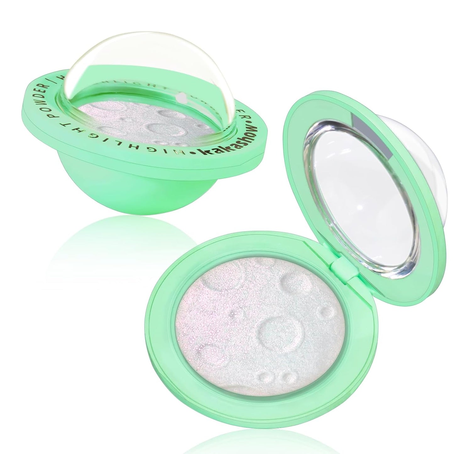 Highlighter Palette, Chameleon Face Shimmer Blush Makeup, Multichrome Glitter Holographic Iridescent Purple Sparkle, Rainbow Color Shifting Eyeshadow Cheek Contour Highlight Creamy Powder Pallet