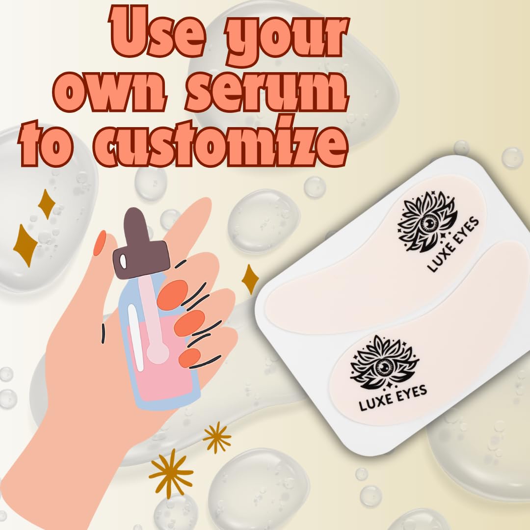 Silicone Reusable Under Eye Patches for Wrinkles, Puffy Eyes and Dark Eye Circles- Adhesive + Cruelty-Free, Natural and Hypoallergenic Skin Care for Men & Women