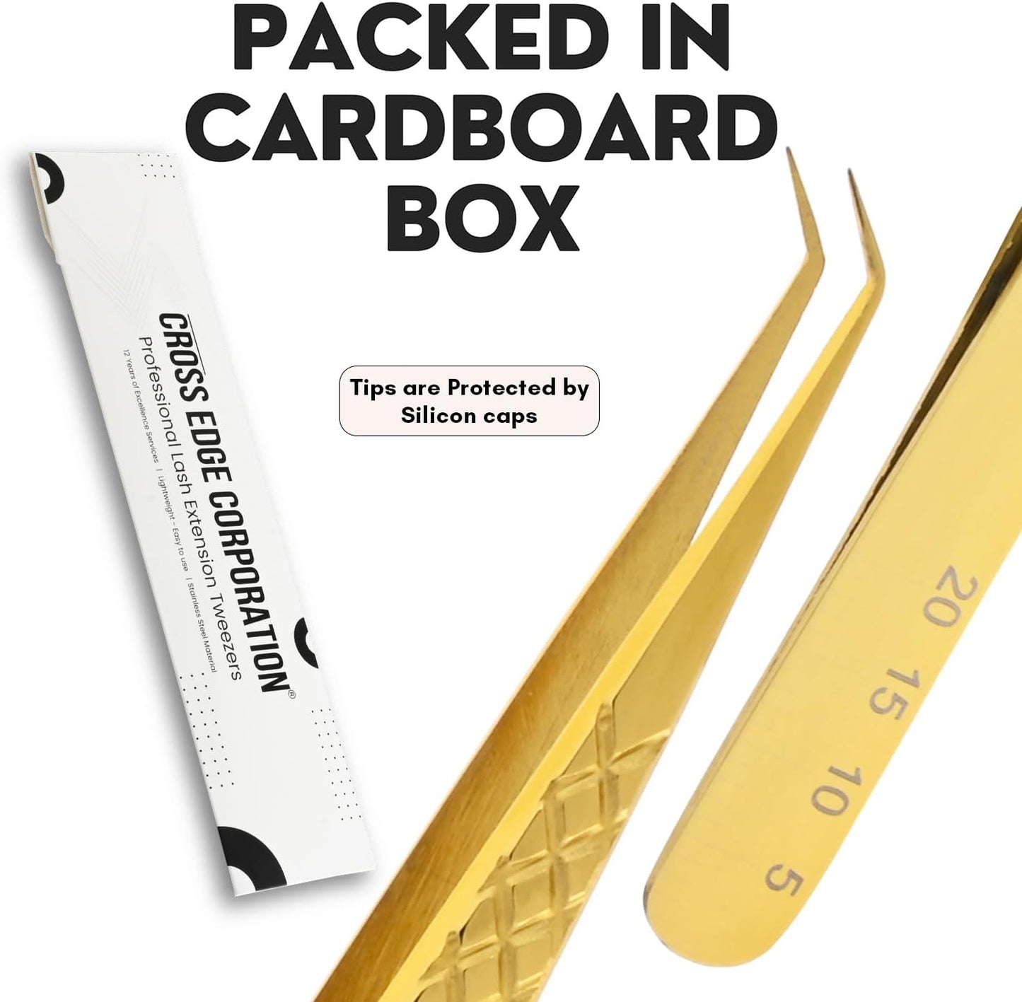 Curved Isolation Tweezers for Lash Extensions – Diamond Grip, Stainless Steel 14cm Best for Individual Isolation & Classic pinzas para pestaña (Gold titanium)