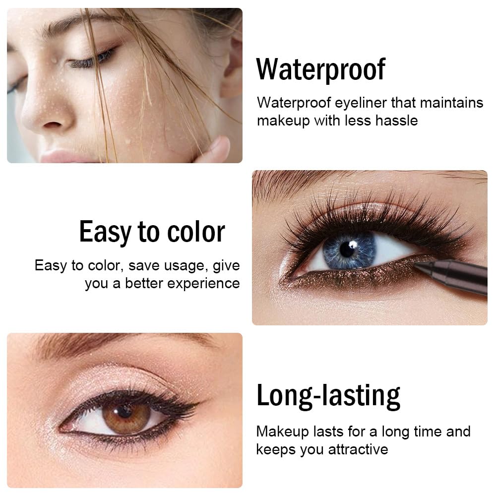 Kaely Gel Eyeliner Pencil for Women, Brown Eye Liner Waterproof Smudge Proof with Sharpener, Waterline Eye Makeup Liners, delineador de ojos contra el agua, Vegan & Cruelty-Free, 16