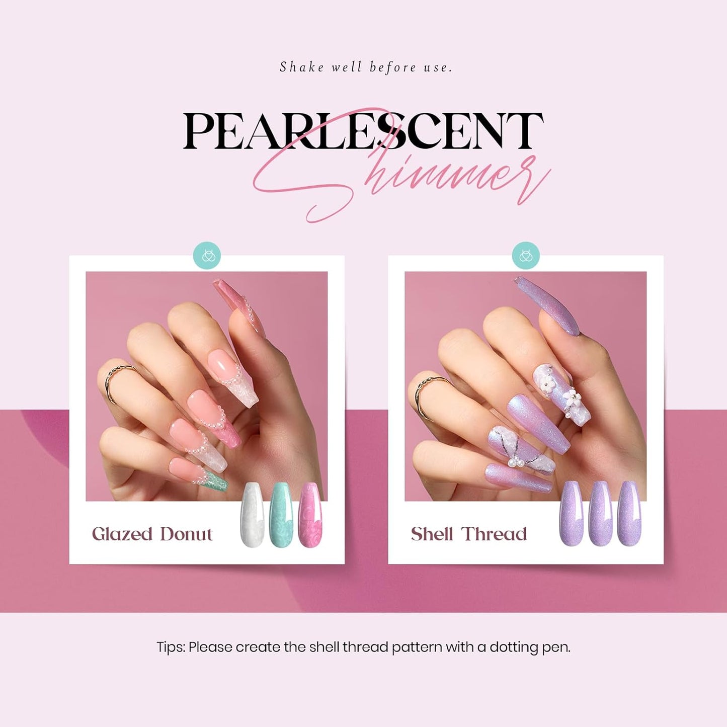 Beetles Neutral Gel Nail Polish Set – Healing Elixir Gel Nail Polish Kit, 20 Colors Pink Blue White Green Pearl with Base Coat Matte Glossy Top Coat for DIY Manicure Gift for Women