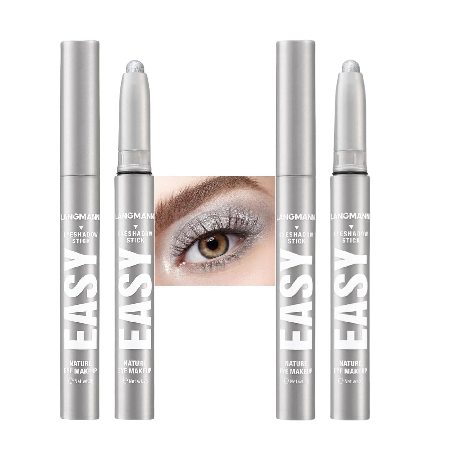 Jolilab Eyeshadow Stick Set, 2 Colors Matte Professional Bright-Colored Contouring and Highlight Stick, Cream Waterproof Long Lasting High Pigmented Eye Shadow. (2, 07+07 2pcs)