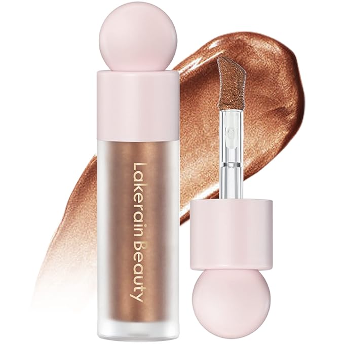 Erinde Liquid Highlighter Makeup, Face Highlighter Bronzer Makeup Stick, Natural Glossy Finish, Lightweight Blendable Silky Smooth Cream Face Illuminator Makeup, Cruelty-free, 04# CANDLELIGHT