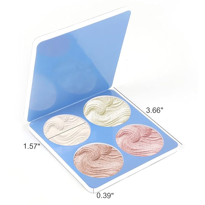 Boobeen Highlighter Makeup Highlighter Palette Powder Shimmer Highlighter Makeup Facial Illuminator Bronzer Palette Waterproof Long Lasting