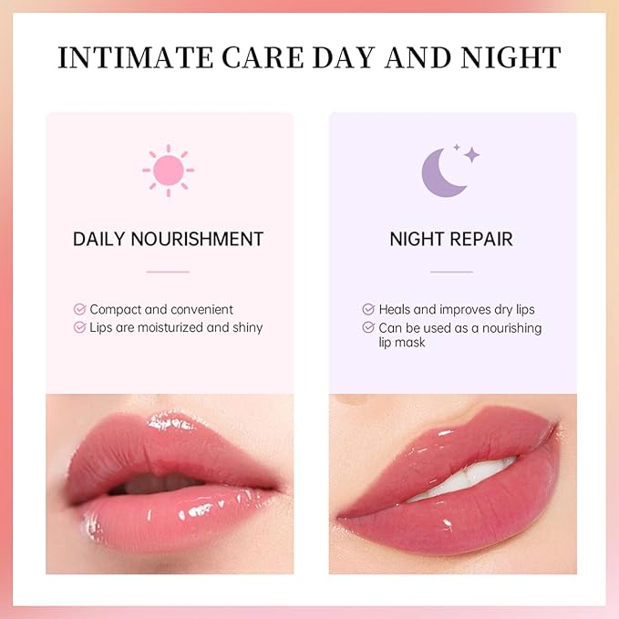 Erinde Lip Butter Balm, Moisture Hydration Lip Butter Gloss, Sheer Tinted Lip Mask and Lip Balm, Soothing Lip Treatment Care Makeup, Shine Lip Glow Oil for Dry, Chapped Lips, 01 Vanilla