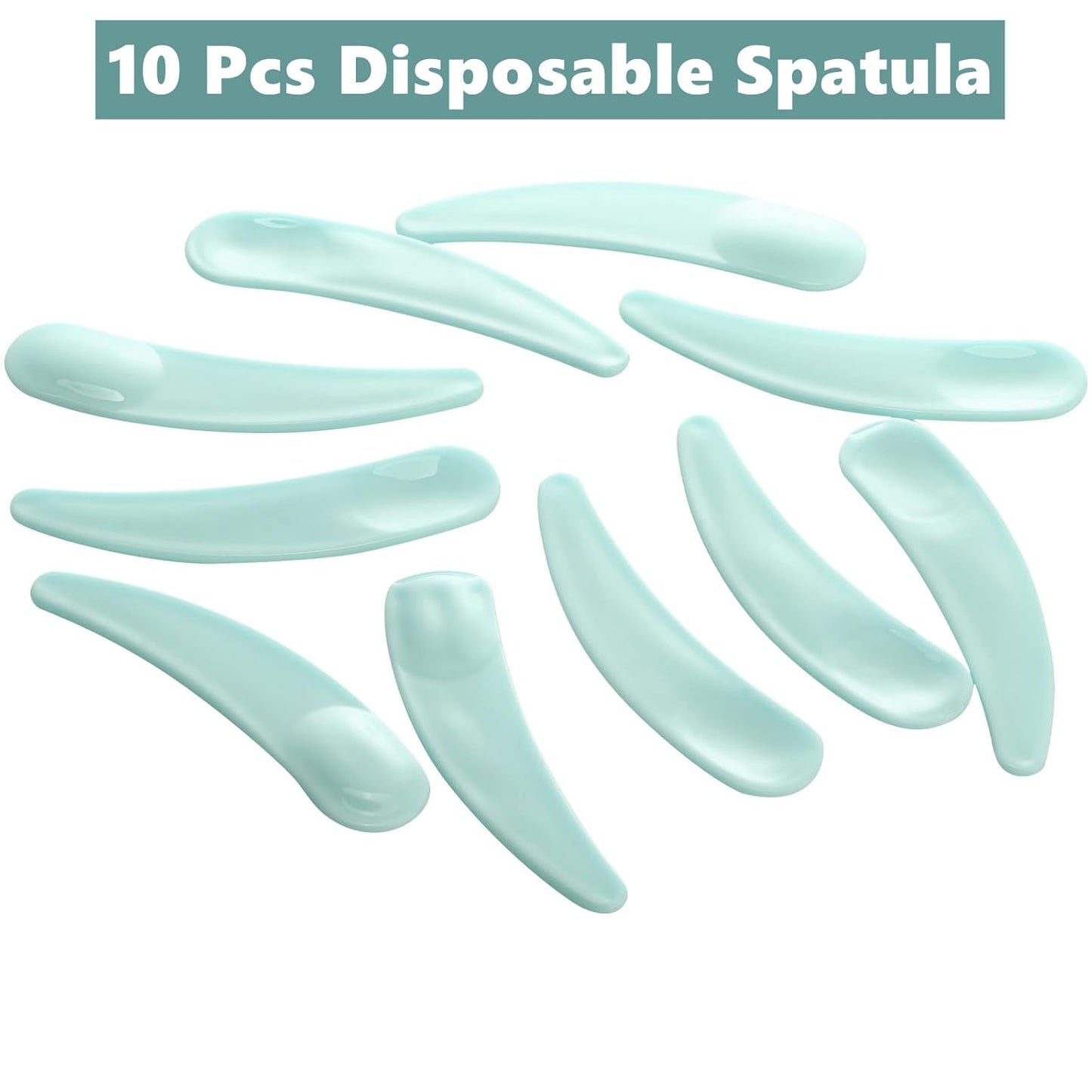 Refillable Cosmetic Sample Jars - 100 Pack 10g (0.35oz) Green Small Travel Containers with Lids + 10 Mini Makeup Spatulas - BPA Free