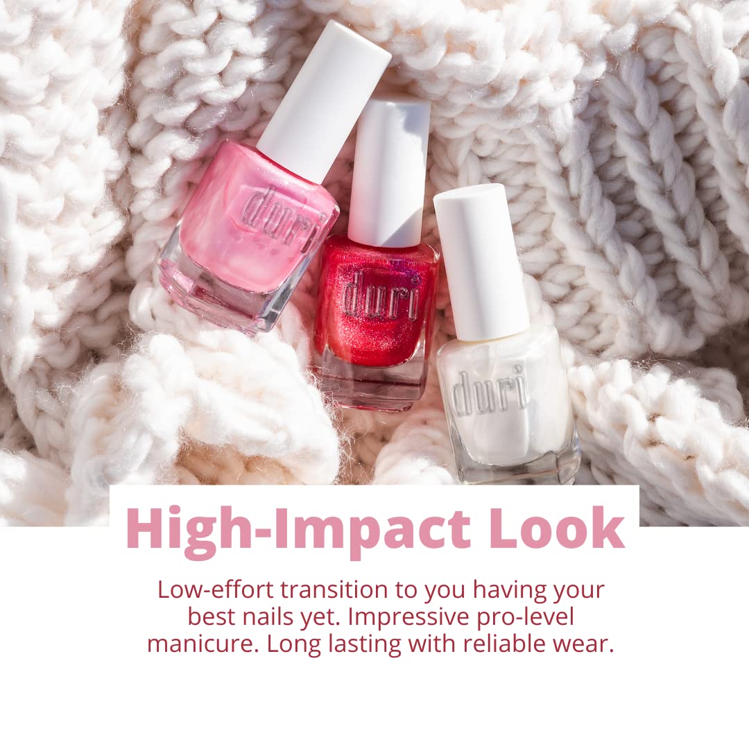 duri Nail Polish, 539 Path Of Light, Rose Gold Metalic, Semi Sheer Coverage, Glossy Finish, Fast Drying, Vegan, Gluten Free, 0.45 Fl Oz