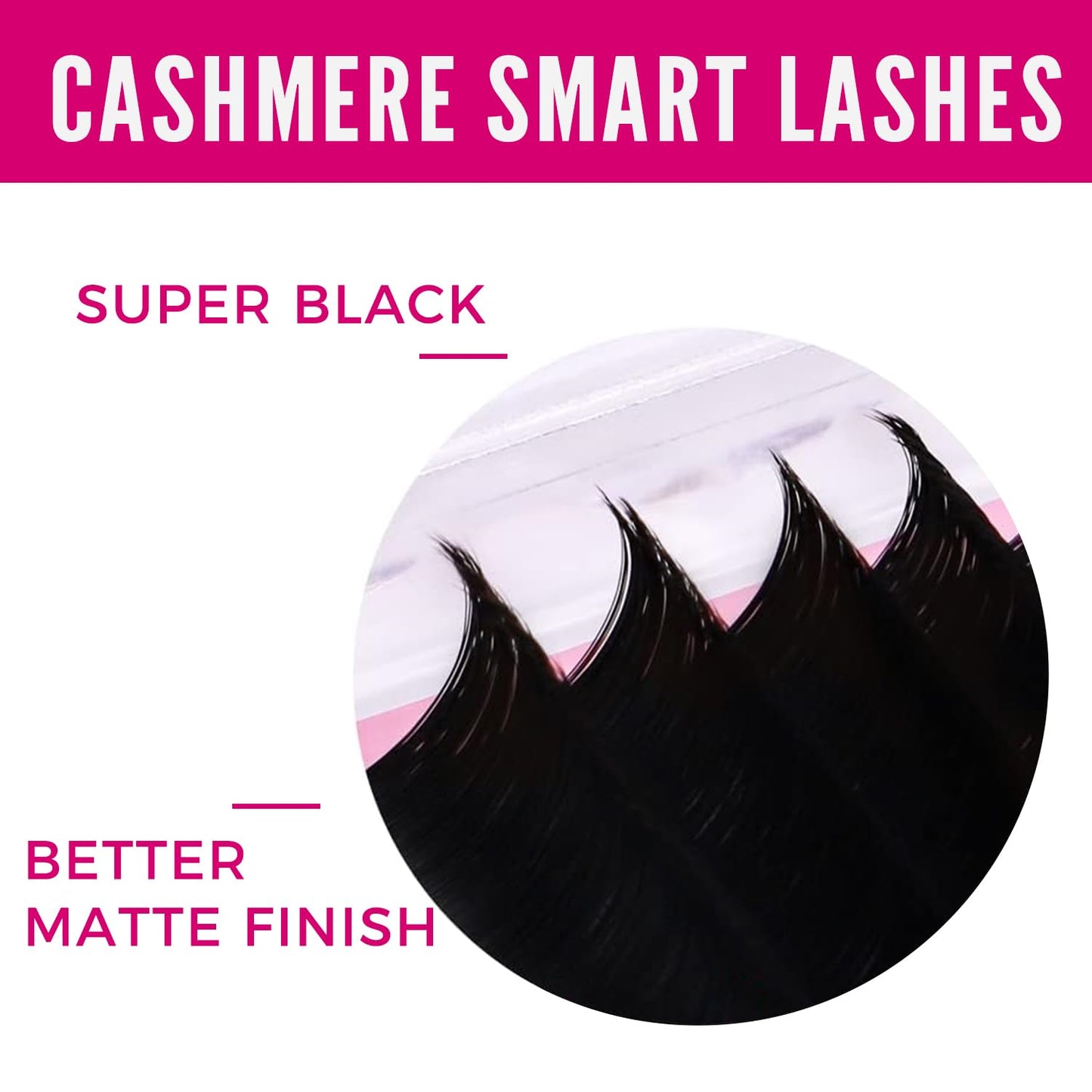 VEYES INC Cashmere Smart Fan Lash Extensions 0.03 0.05 0.07 C/CC/D Curl 8-20mm Mixed & Single Length, Super Matte Black Volume Lashes, Professional Supplies for Lash Techs (0.05 D 16mm)