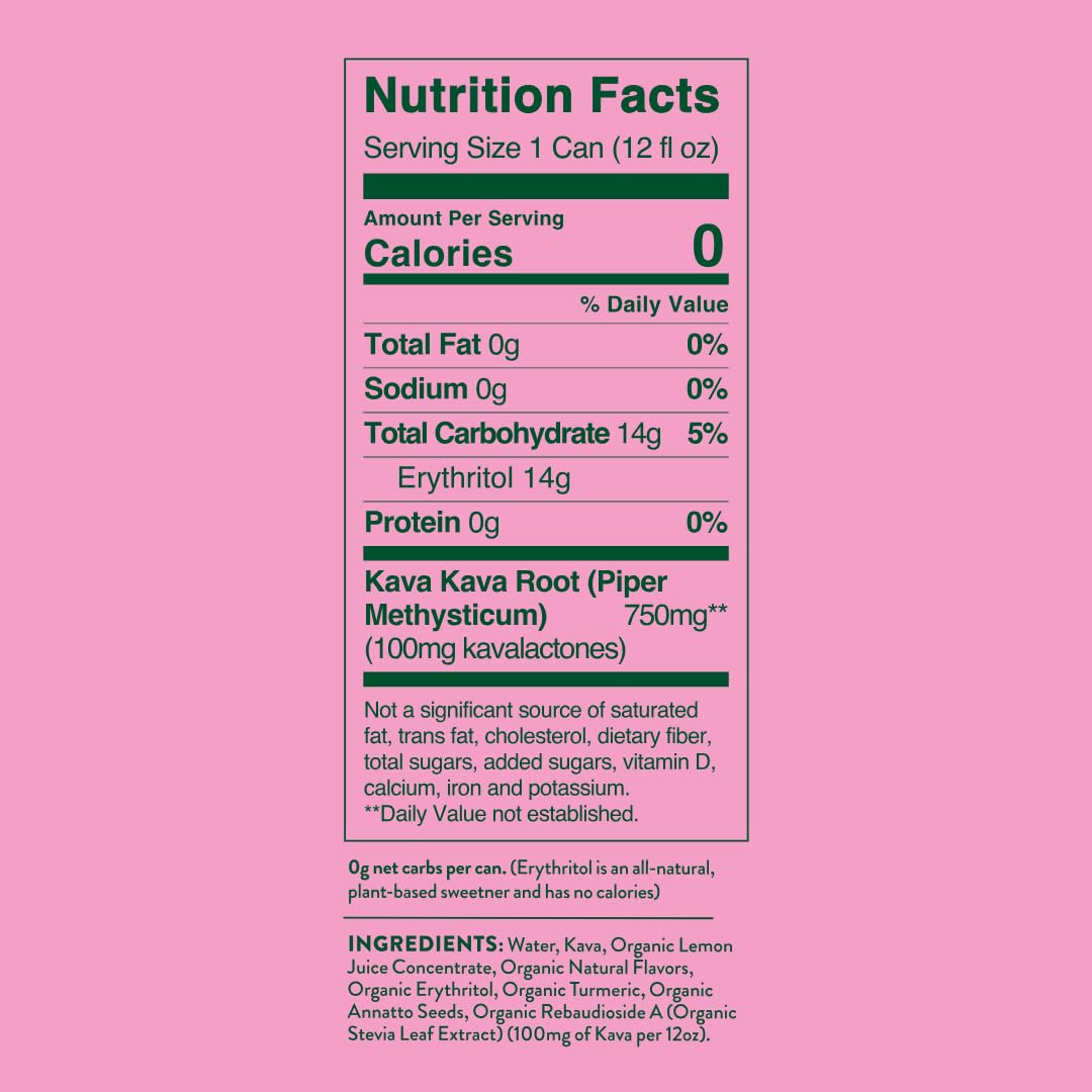 Melo Sparkling Kava Drink, Passionfruit, Orange & Guava, Sugar Free Non Alcoholic Drinks with Zero Calories, Gluten Free, Vegan, 100% Natural Mocktail with 750mg Kava Root per Drink, 12 Pack, 12 oz Cans