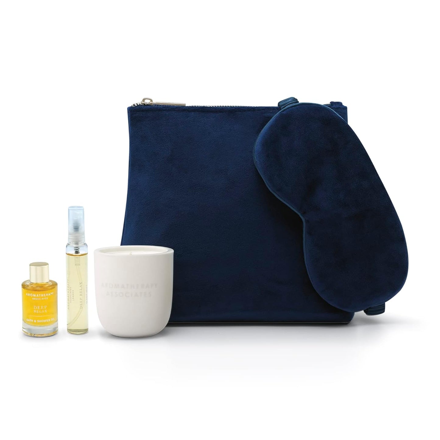 Aromatherapy Associates Moment of Tranquil Sleep. Luxurious Gift Set Includes Deep Relax Bath & Shower Oil, Sleep Mist, Candle Votive, Eye Mask and Lush Velvet Bag (1 Count)