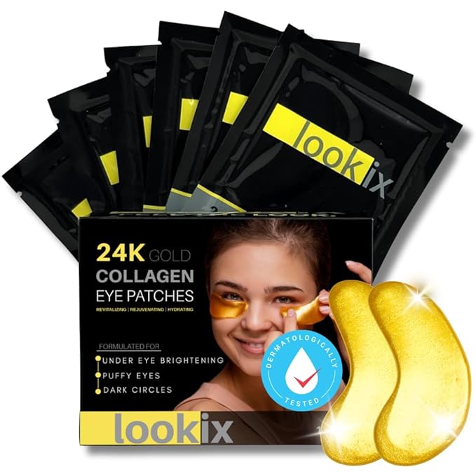 Revitalize Your Skin with 24K Gold Eye Mask - Reduce Puffy Eyes, Dark Circles, Wrinkles, and Fine Lines - 15 Pairs of Refreshing Eye Gels