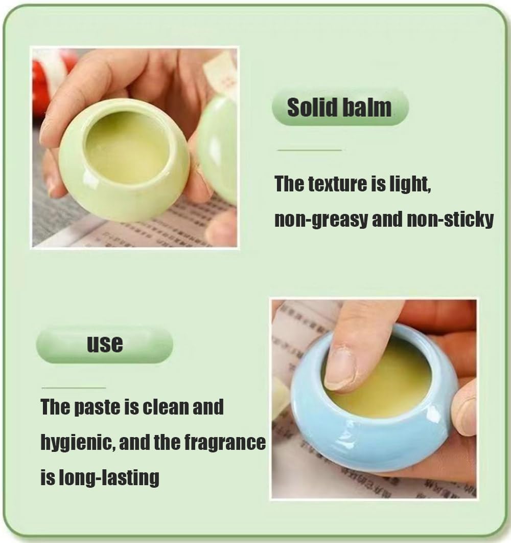 Chinese Style Ancient Solid Balm - Portable Solid Fragrance Balm - Natural Perfume for Men and Women (Gardenia)