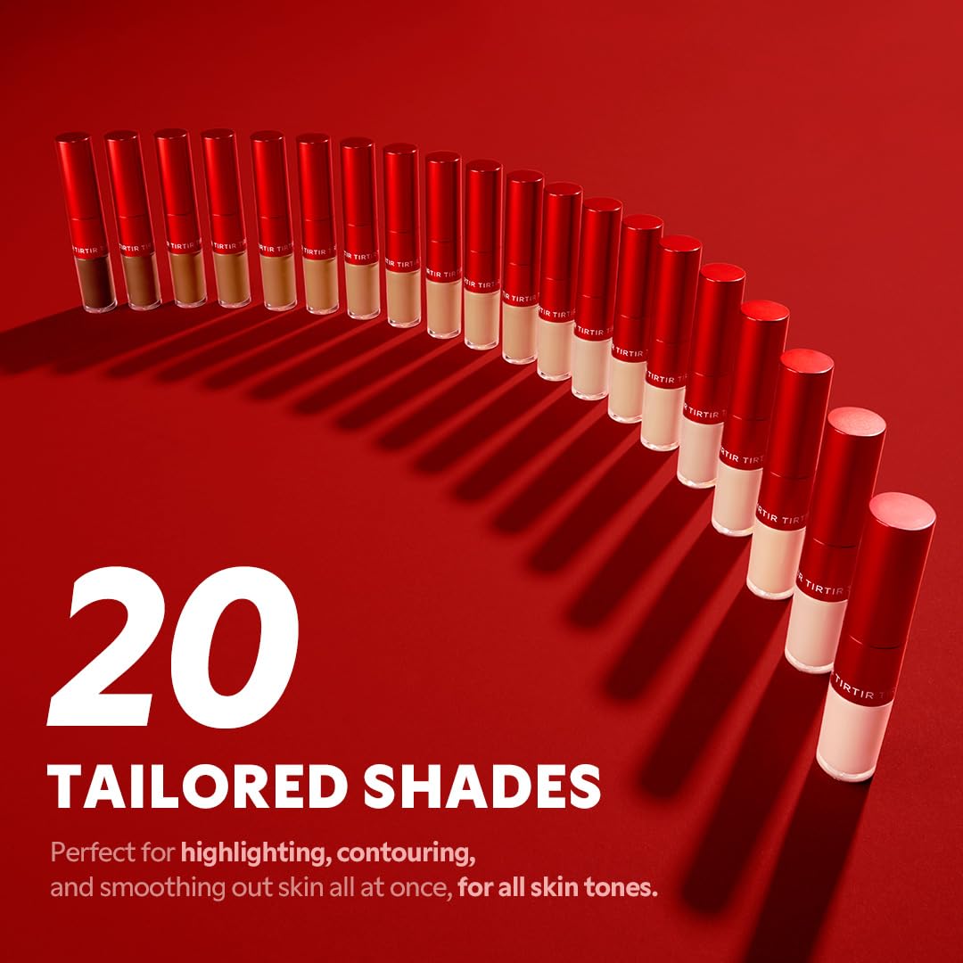 TIRTIR Glide&Hide Blurring Concealer - Creamy texture, Conceals dark circles and wrinkles, Dual formula (liquid tip & balm stick), Long-lasting wear, Korean Makeup, #2.5C, 0.28 Oz