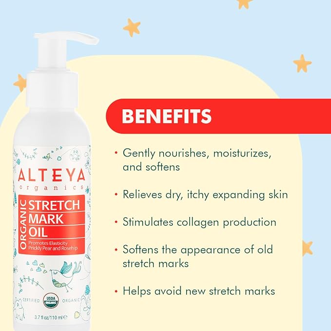 Alteya Organics Organic Pregnancy Stretch Oil 3.7 Fl Oz/110mL