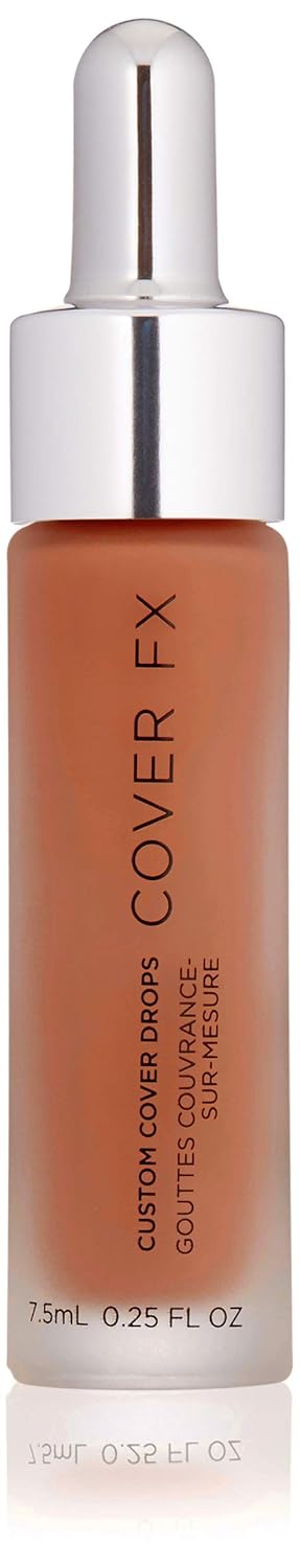COVER FX Custom Cover Drops, Multi-Use Shade-Adjusting Liquid Foundation and Concealer Makeup, Vegan & Cruelty-Free Lightweight Skin Enhancer, 0.25 Fl Oz, P Deep 3