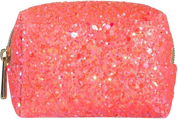 Pinch Provisions Coral Glitter Minimergency Kit, includes 17 Travel-Sized Cosmetic Essentials, Convenient for Purses, Emergency Beauty Accessories, Gifts for Holiday’s & Birthday’s