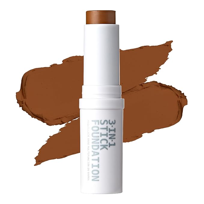 Ruby Kisses Natural Full Coverage 3-In-1 Stick Foundation. Easy to Apply, Hydrating, Lightweight, Long Lasting, Concealer and Contour Stick for Face Makeup (Deep Honey)