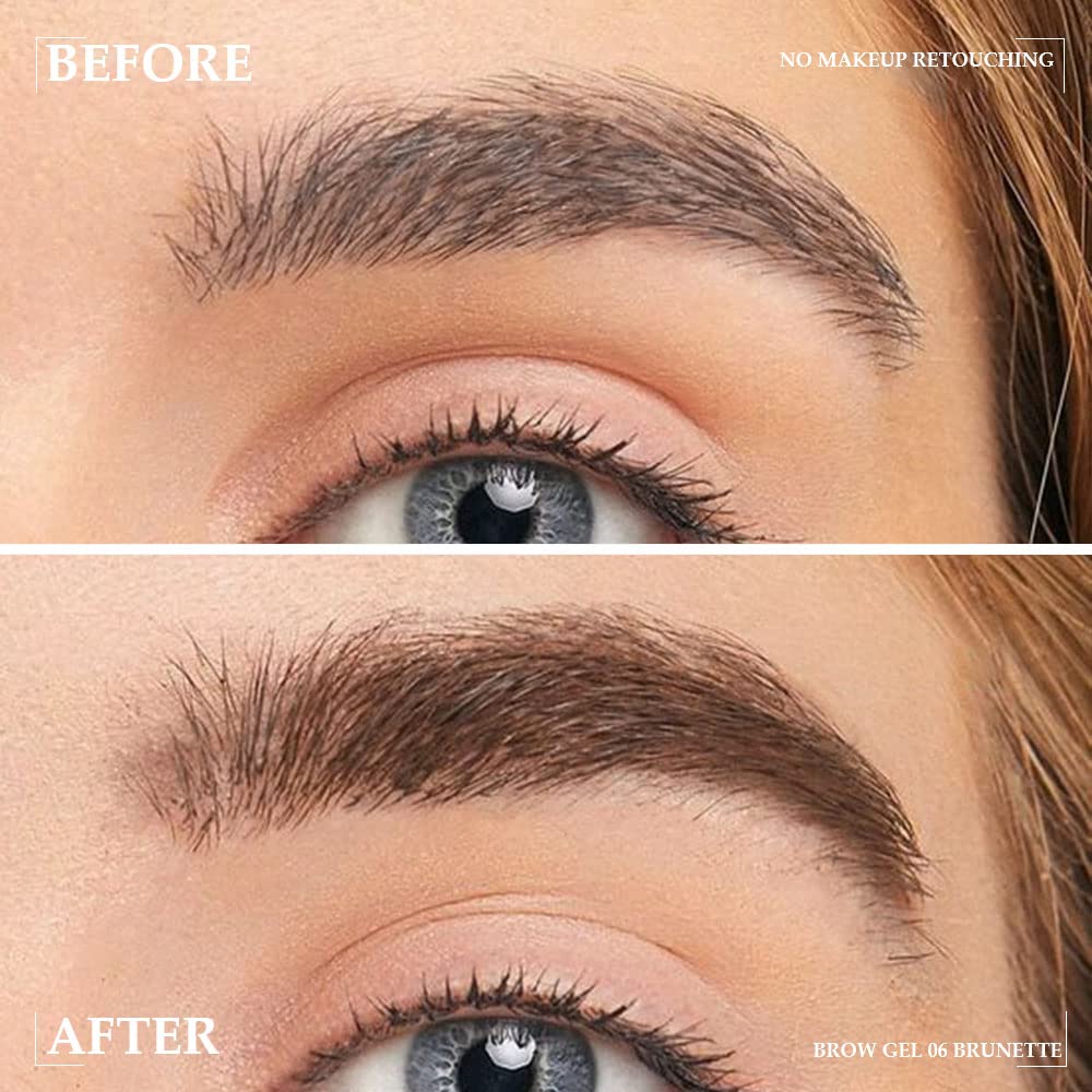 Kaely 2Pcs Thickening Brow Mascara,Tinted Eyebrow Gel Waterproof,Eyebrow Color Makeup,Brow Fast Sculpt,Vegan,Cruelty Free,maquillaje gel para cejas a prueba de agua,06 Brunette