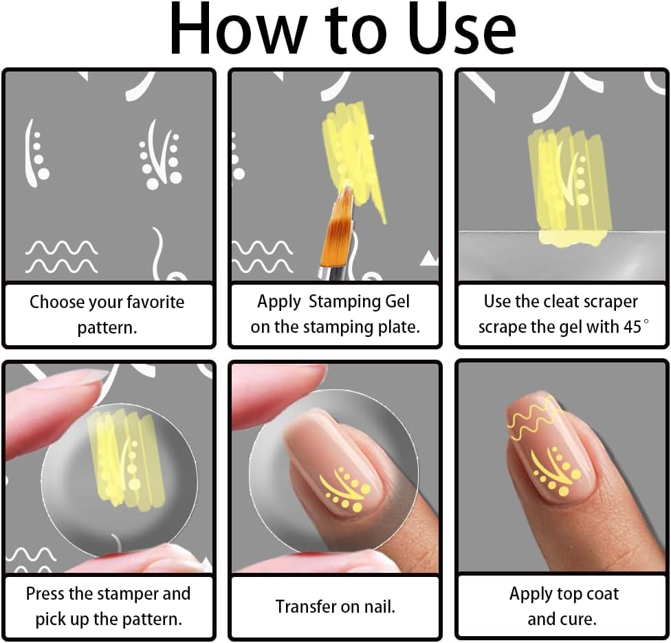 3Pcs Swirl French Line Nail Stamping Plate Wave Stripes Templates Tip Art Stamp Plates Image Stainless Steel DIY Reusable Tools for Manicure Printing