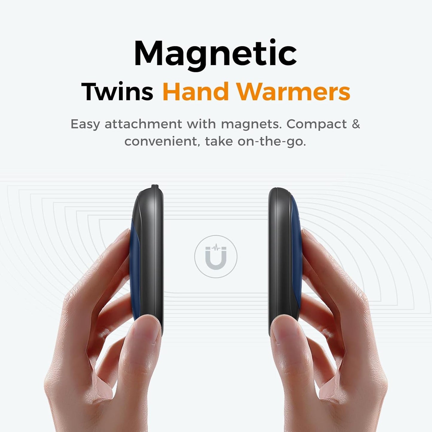 OCOOPA Magnetic Hand Warmers Rechargeable 2 Pack, AI Electric Handwarmers, Fast Heating, 3-Settings, UL Certified, Portable Heater, Gloves Fitting, Travel Essentials, Gifts Women Men, UT3 Lite