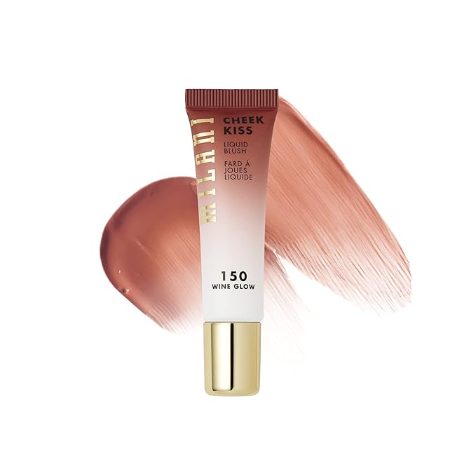 Milani Cheek Kiss Liquid Blush Makeup - Blendable & Buildable Cheek Blush, Lightweight Liquid Blusher and Cheek Color (New Wine Glow)