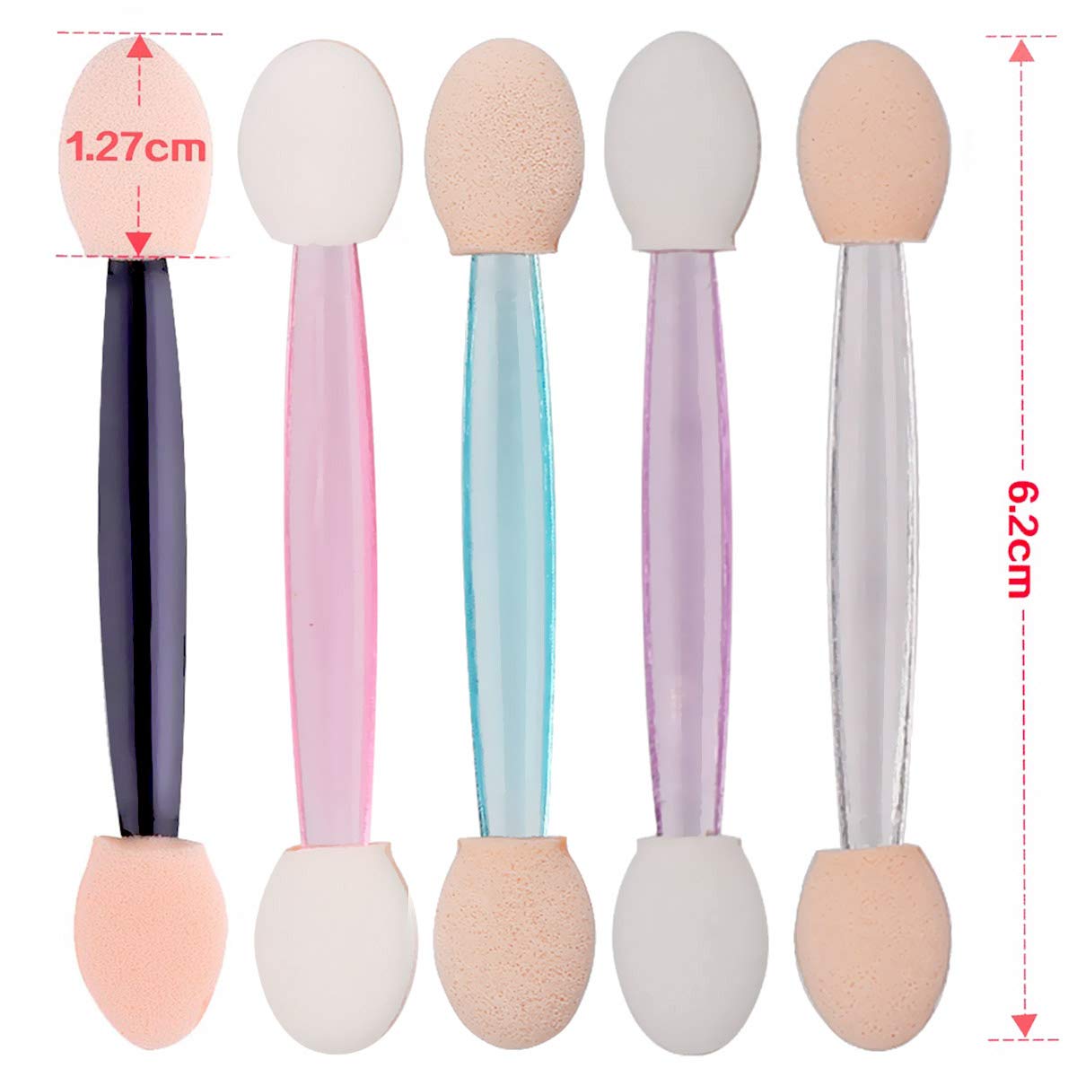 Akstore 200PCS Disposable Dual Sides Eye Shadow Sponge Applicator Eyeshadow Brushes Makeup Brush (Multicolors)
