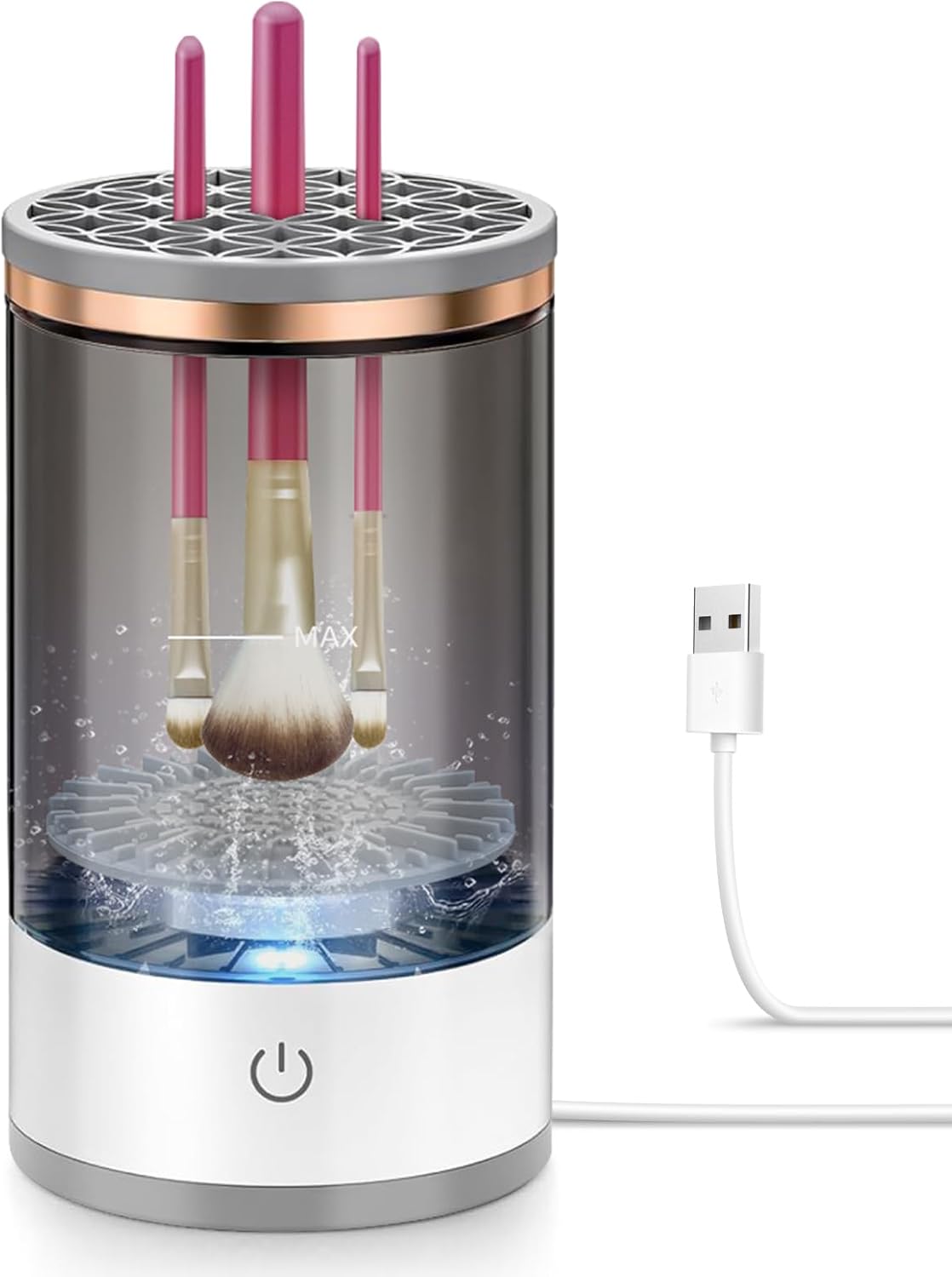 Electric Makeup Brush Cleaner, Quick Efficient Machine for Deep Cleaning All Types of Brushes, Portable Compact Design for Travel Home Use, for Makeup Lovers & Professionals - Red