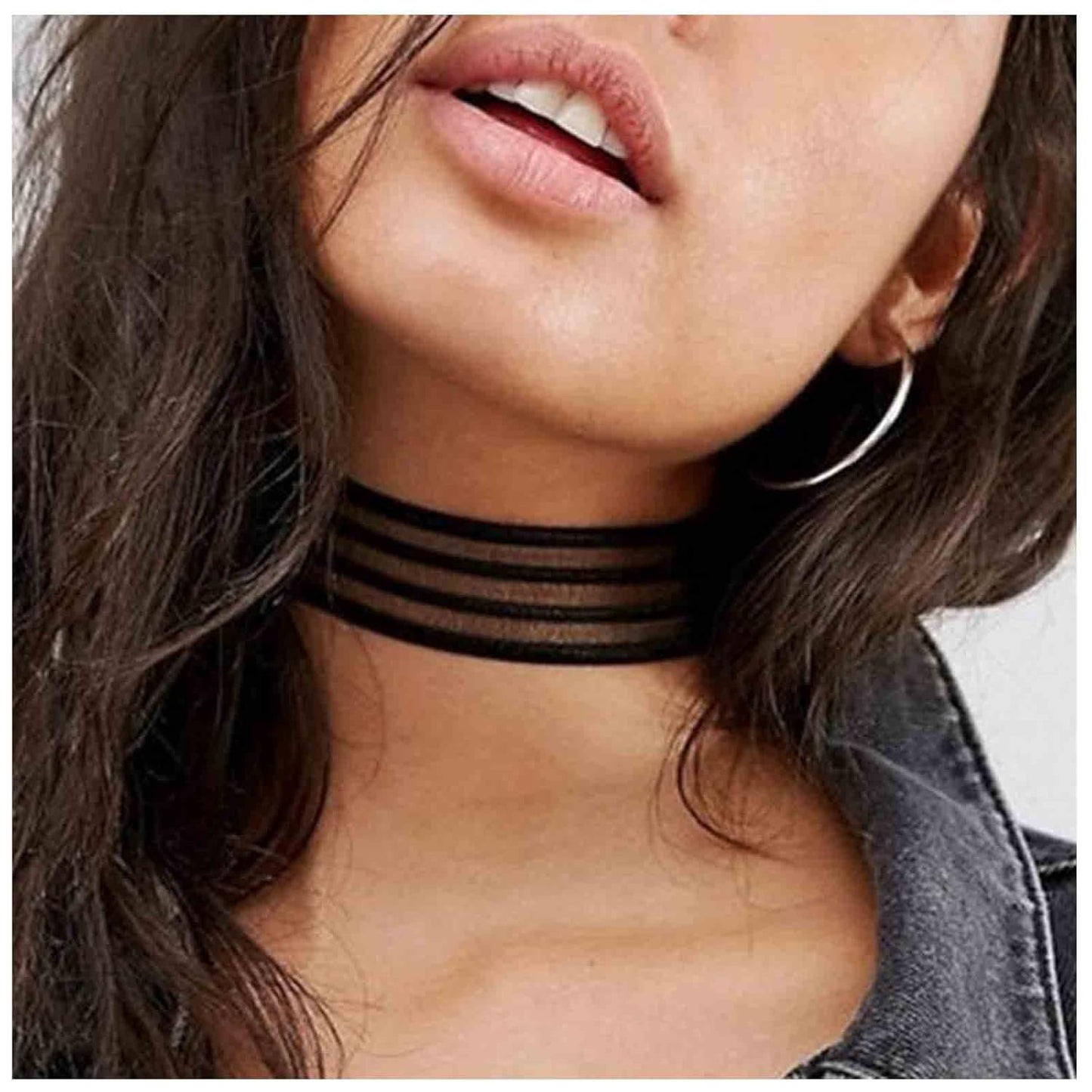 Bohemia Lace Choker Necklace Short Black Organza Necklace Gothic Wide Black Collar Necklace Punk Tattoo Choker Chain Necklace Jewelry for Women and Girls Gifts