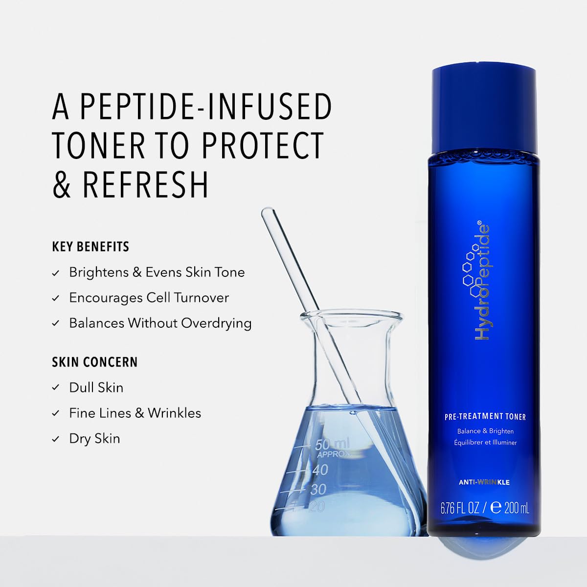 HydroPeptide Pre-Treatment Toner, Balance and Youthful, Refreshed Appearance, 6.76 Ounce