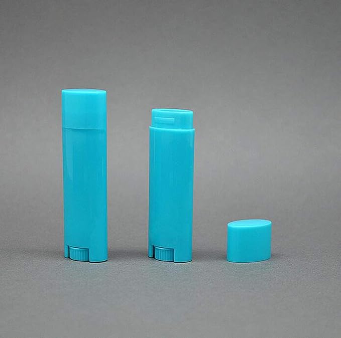 5ml 100Pcs Empty Oval Deodorant Lip balm Tubes Containers Twist-up Refillable Containers for Lipstick,Chapstick,Homemade Lip balm,DIY Deodorants(Sky Blue)