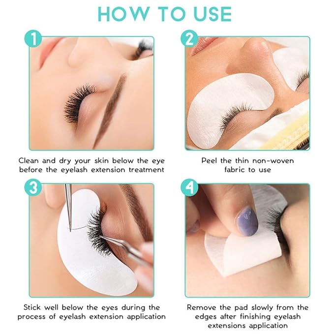 Under Eye Gel Pads Eyelash Extension Pads Lint Free DIY False Eyelash Lash Extension Makeup Eye Gel Patches Pack (50)