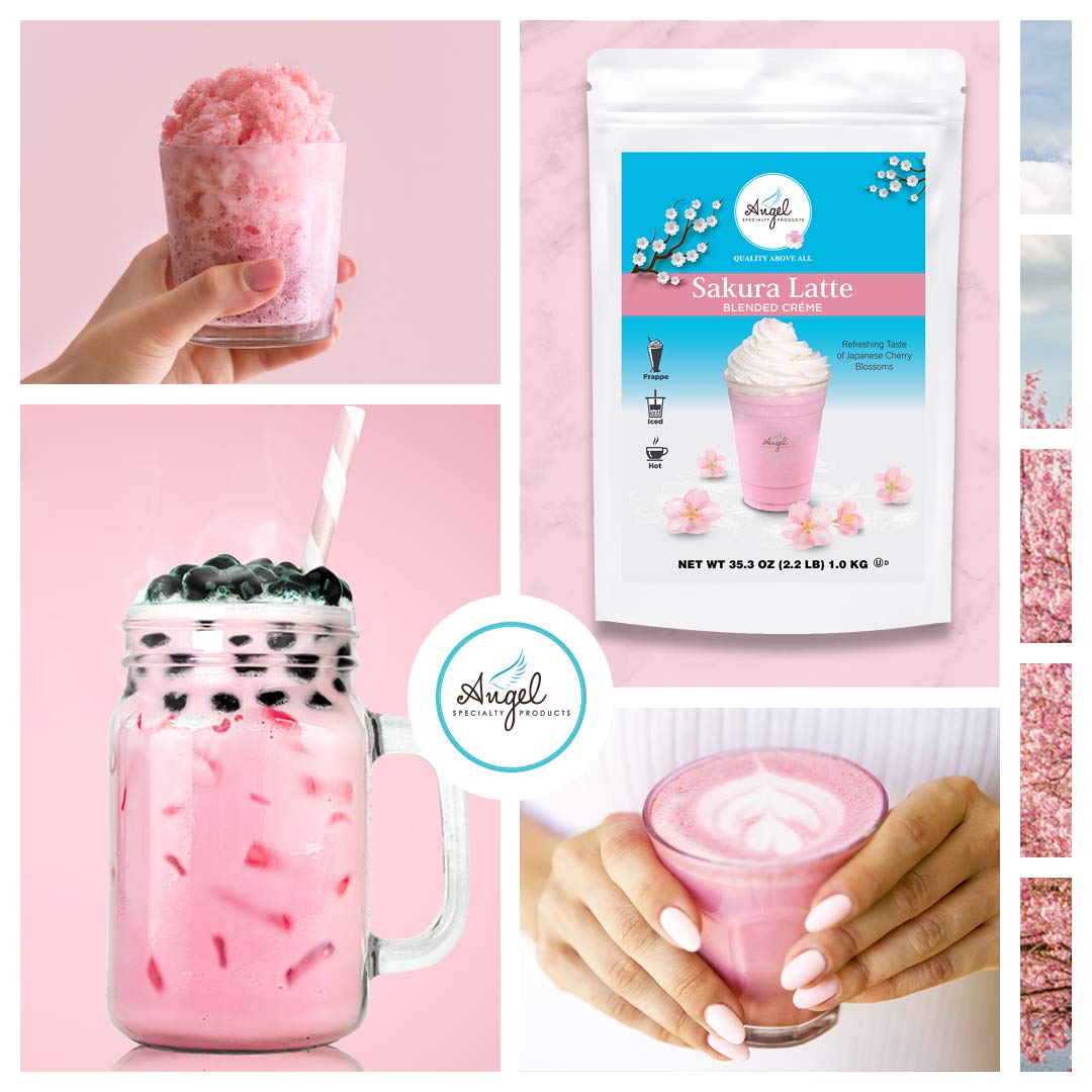 Sakura Latte Blended Crème by Angel Specialty Products [2 LB] [22 Servings]