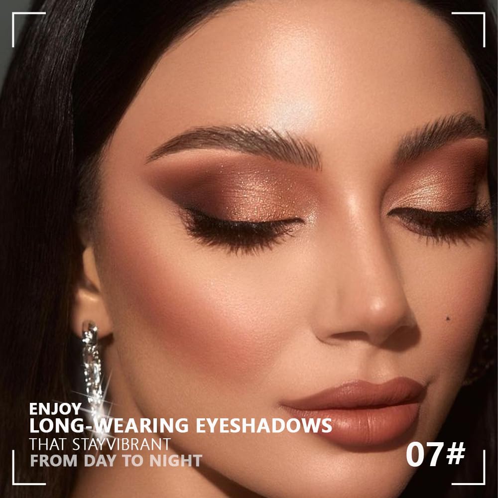 evpct Eyeshadow Quad Palette, Nude Beige Taupe Grey Bronze Smoky Black Ebony Glitter Shimmer Metallic Matte High Pigment Mini Eye Shadow Palette Makeup for older Women, Smudge Proof Vegan Cruelty-free