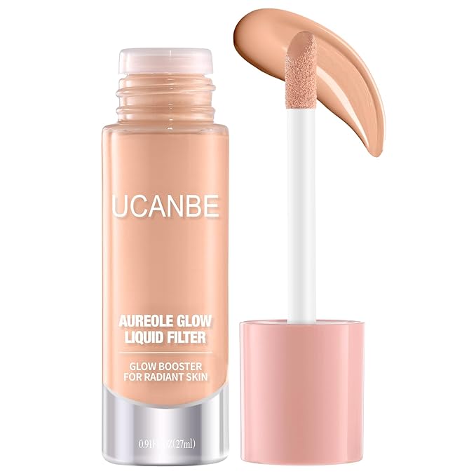 UCANBE Halo Glow Liquid Filter, Face Complexion Booster For Radiant Skin All Day Longwear, Soft-Focus Look Sodium Hyaluronate Vegan & Cruelty-Free - 0.91OZ Light Fair