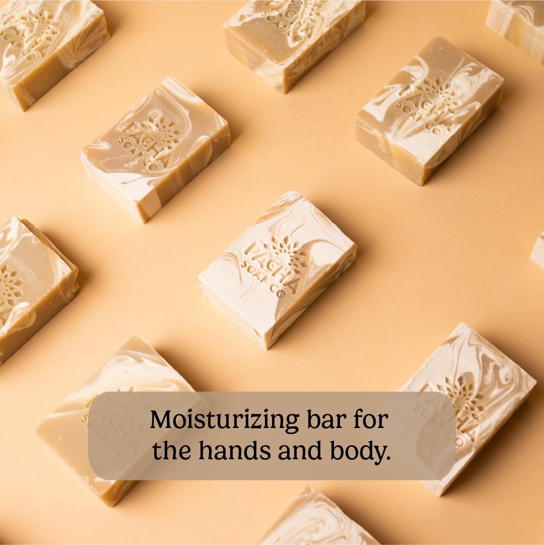 Pacha Soap Co. Bar Soap - Premium, Handcrafted, Hydrating, Natural Face Wash, Hand Cleanser, Body Wash, Soothing Essential Oils (Coconut Lemon, 5-Pack, 4 oz ea)