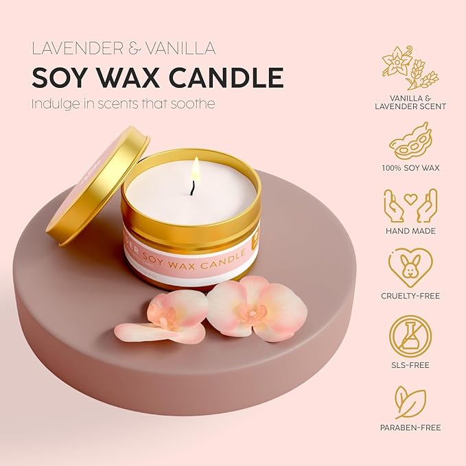 Luxury Spa Gift Basket for Women - Relaxing Self Care Kit with Body Scrub & Cream, Facial Mist, Scented Candle & More - Perfect Birthday Gift For Women - Box Set of 9 Pcs