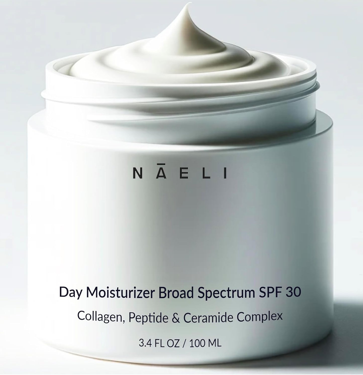 NAELI Face Moisturizer with SPF 30, Anti Aging Collagen & Peptide Cream, Reduces Wrinkles - Lightweight Skin Hydration with Hyaluronic Acid, Paraben Free & Non-Comedogenic Sunscreen, 3.4 oz