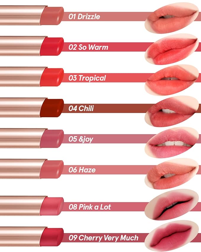 ATHÉ Authentic Airy Lip Balm 01 DRIZZLE, Korean Vegan Color Lip Blam, Flake-Free Slim Fit Lips, Silky Powdery Finish & Air-like Blurring with Vibrant Colors, 0.11oz.