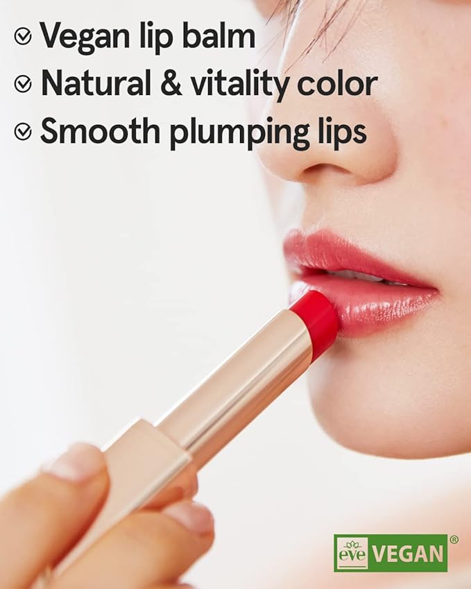 ATHÉ Authentic Lip Balm 08 LUSTY (Tinted), Lightweight Wear & Plumping Lips without Stickiness, Moisturizing & Nourishing Plant-Based Vegan Chapstick for Dry, Petrolatum Free, Cruelty-Free