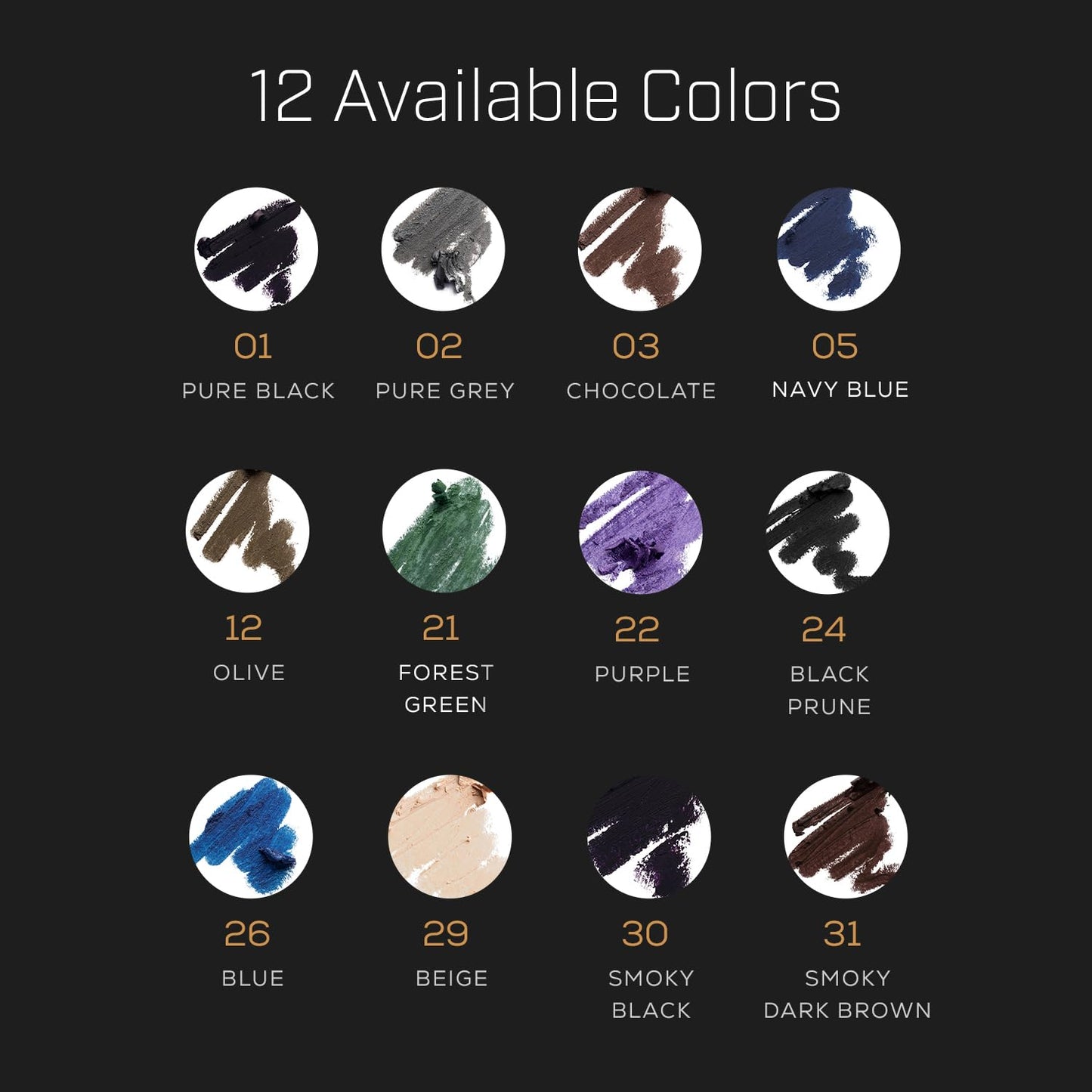 Radiant Professional Waterproof Eyeliner Pencil - Eyeliner Waterproof Smudge Proof for Woman - Long Lasting Under Eye Pencil for Smoky Eye - Soft Waterline Eye liner Smudger Tool, Chocolate (03)