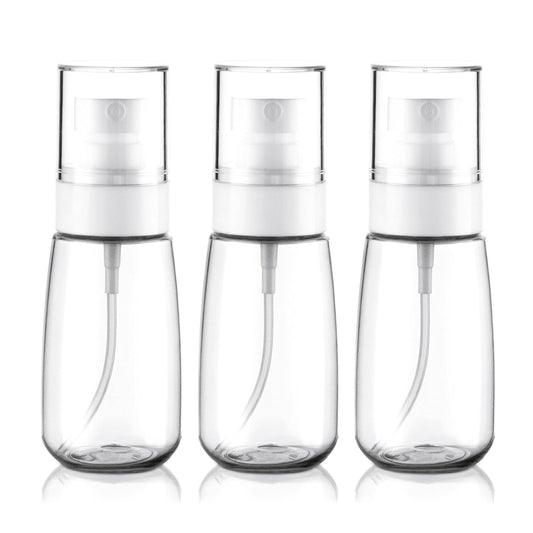 Cosywell Travel Spray Bottle TSA Approved 2oz 60ml 3 Pack Leak Proof Fine Mist Spray Bottles Empty Plastic Refillable Spray Bottle for Perfume Essential Oils Toners Rose Water Cosmetics(3Clear)