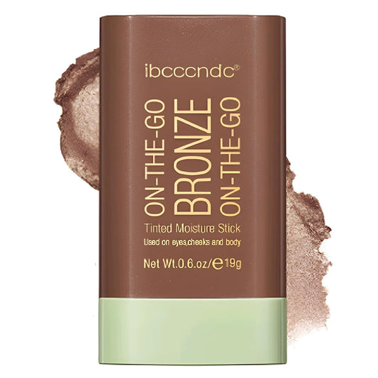 On-The-Go Bronzer Stick,Multi-Use Cream Contour Stick,Natural Long Lasting Face Bronzer,Smooth Highlighter Contour Stick,Bronze Contour Makeup Facial Shaping,04 Beach Glow