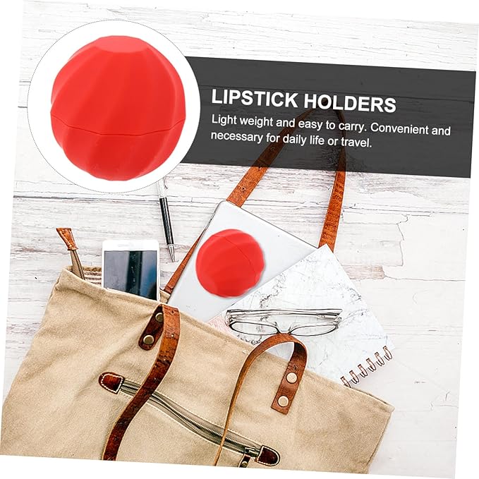 10pcs Box Spherical Lipstick Case Bulk Lip Balm Lipgloss Lip Gloss Round Ball Containers Lip Balm Containers Lip Balm Sphere Container Empty Lip Balm Sphere Lip Balm Bottles Red